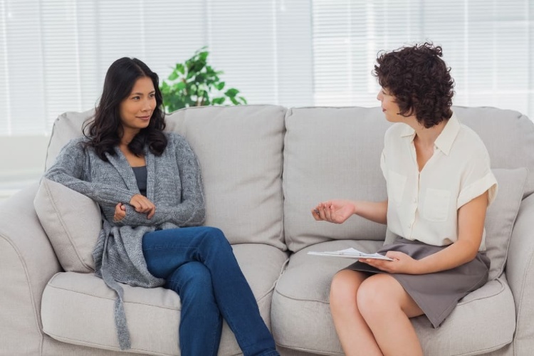 Lawyer Discussing With Her Client